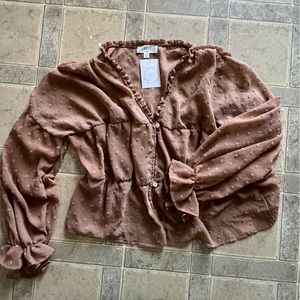Cute brown blouse top